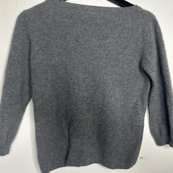 100% CASHMERE Sweater Grey Moda INTL size Small - Picture 2 of 8